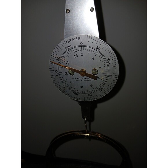 Welch Scientific Co. 500 Grams 18 Ounces Hanging Spring Weight Scale USA W/ Box - Picture 6 of 15